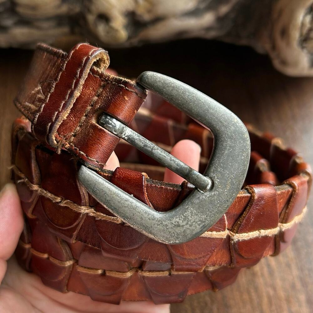 Vintage Array leather belt brown size 34-36